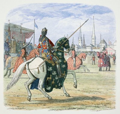 Re Riccardo II ferma il duello tra i duchi di Hereford e Norfolk, 1398, 1864 da James William Edmund Doyle
