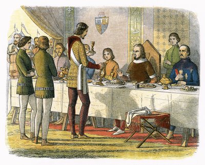 Il principe Edoardo serve il re Giovanni di Artois a tavola dopo averlo sconfitto a Poitiers da James William Edmund Doyle