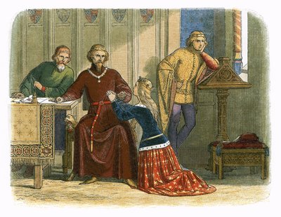 La regina Anna intercede con Gloucester e Arundel per Sir Simon Burley da James William Edmund Doyle