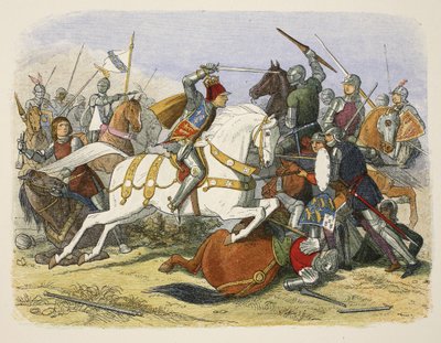 Riccardo III a Bosworth Field, 22 agosto 1485, da A Chronicle of England BC 55 to AD 1485, pub. Londra, 1863 da James William Edmund Doyle