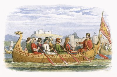 La chiatta di Edgar guidata da otto re sul Dee da James William Edmund Doyle