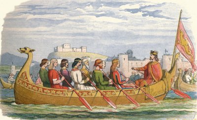 La chiatta di Edgar guidata da otto re sul Dee, 973 1864 da James William Edmund Doyle