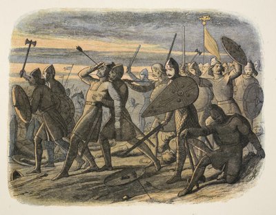 La morte di Harold II nella battaglia di Hastings, 1066, da Una cronaca dell