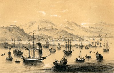 Amoy, uno dei cinque porti aperti dal recente trattato al commercio britannico, 1847 da James William Giles