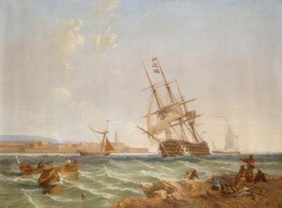 Il grande porto di Malta da Corlandine Point da James Wilson Carmichael