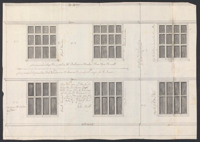 Cobham Hall, Kent: Progetto per finestre da James Wyatt