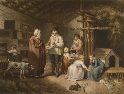 Vendita di conigli, inciso da William Ward (1766-1826) 1796 da James after Ward