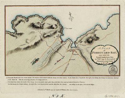 Piano della baia di Fishguard vicino alla quale i francesi sbarcarono 1200 uomini il 22 febbraio 1797 e si arresero prigionieri a Lord Cawdor il 24 da James and Laurie Robert (1755 1836) Whittle