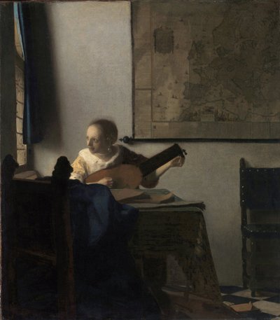 La donna con il liuto (dettaglio) da Johannes Vermeer