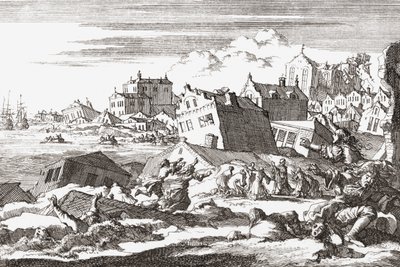 Terremoto del 1692 a Port Royal, Giamaica da Jan (after) Luyken
