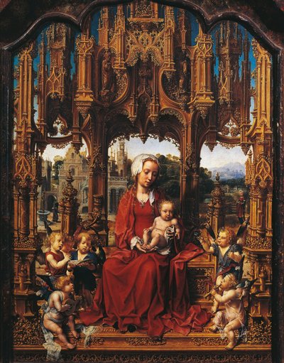 Madonna col Bambino e angeli musicisti, pannello centrale del Trittico di Malvern da Jan (c.1472 c.1533) Gossaert