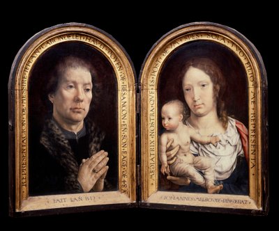 Dittico Carondelet: a sinistra ritratto del patrono Jean Carondelet, a destra la Vergine e il Bambino da Jan (c.1472 c.1533) Gossaert