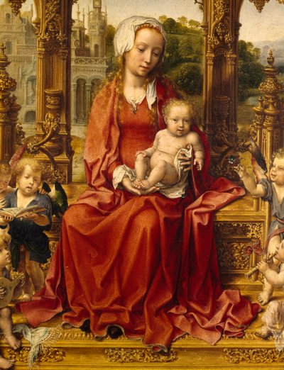 Madonna con Bambino e angeli musicisti, pannello centrale del Trittico di Malvern da Jan (c.1472 c.1533) Gossaert