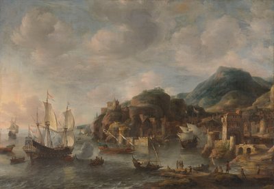 Navi olandesi in un porto straniero da Jan Abrahamsz. Beerstraten