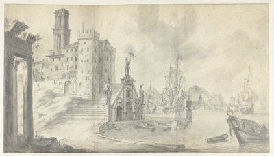 Vista del porto in una città del Mediterraneo da Jan Abrahamsz. Beerstraten