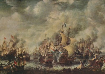 Battaglia Navale tra Inglesi e Olandesi al Largo di Ter Heyde, Agosto, 1653, 1914 da Jan Abrahamsz. Beerstraten