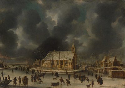 Pattinaggio a Sloten, vicino ad Amsterdam da Jan Abrahamsz. Beerstraten