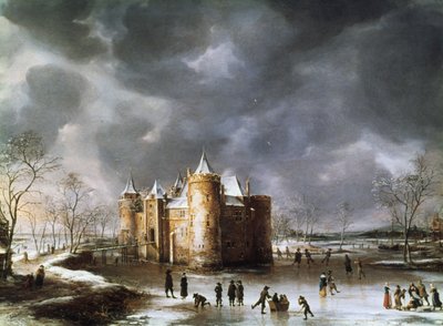 Il castello di Muiden in inverno, 1658 da Jan Abrahamsz. Beerstraten