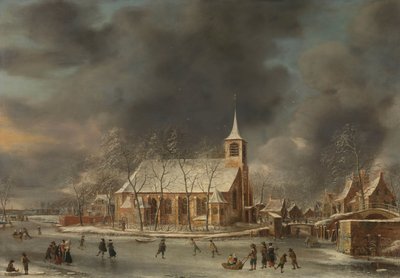 Veduta della chiesa di Sloten in inverno da Jan Abrahamsz. Beerstraten