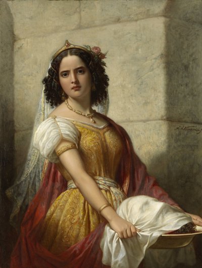 Salomè con la testa di Giovanni Battista da Jan Adam Kruseman (signed by artist)