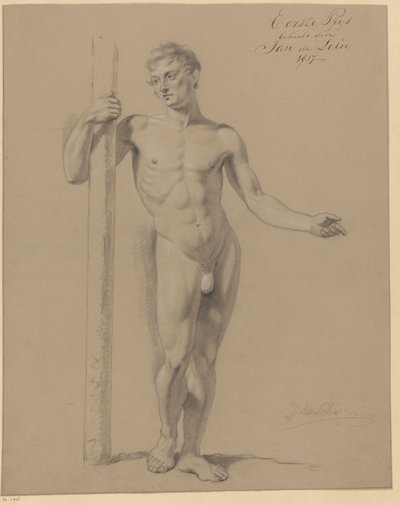 Nudo maschile in piedi, visto di fronte (1º premio 1817) da Jan Adriaan Antonie de Lelie