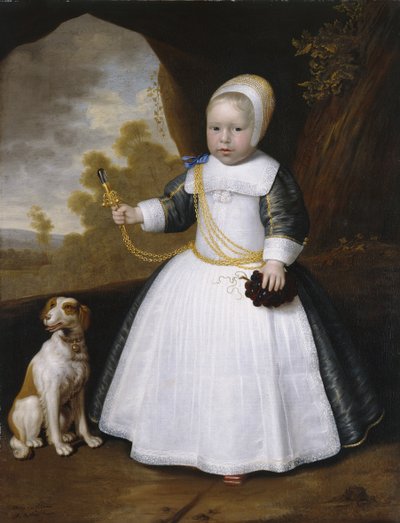 Ritratto di un ragazzo con un cane da Jan Albertsz Rootius