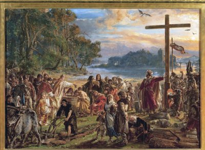 La cristianizzazione della Polonia, 966 da Jan Alojzy Matejko