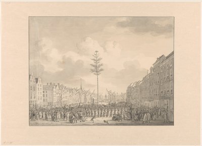 Albero della libertà al Grote Markt di Rotterdam, 1795 da Jan Anthonie Langendijk Dzn (possibly)