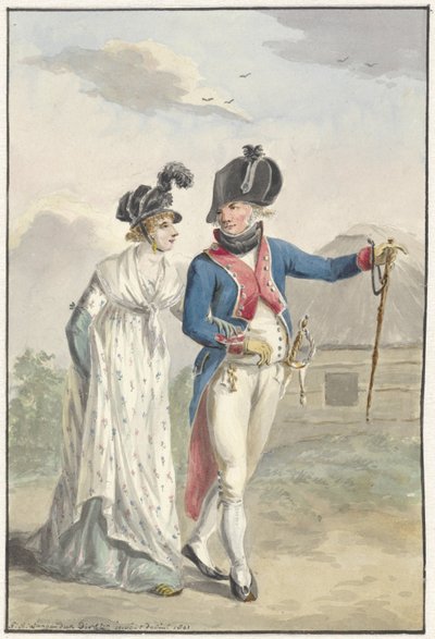 Ufficiale batavo della 1ª Mezza Brigata, 1801 da Jan Anthonie Langendijk Dzn
