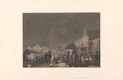 Fiera al Botermarkt di Amsterdam, 1810 da Jan Anthonie Langendijk Dzn