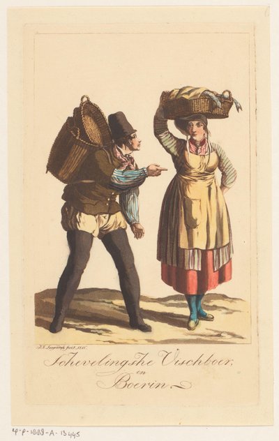 Tipi di pescatori di Scheveningen da Jan Anthonie Langendijk Dzn