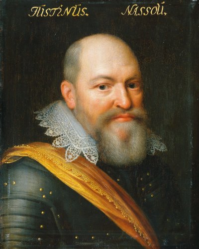 Ritratto di Justinus van Nassau, figlio illegittimo del principe Guglielmo I ed Eva Elinx da Jan Antonisz van Ravesteyn (workshop of)
