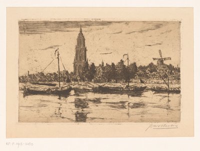 Veduta di Rhenen da Jan Antonius van Schooten (signed by artist)