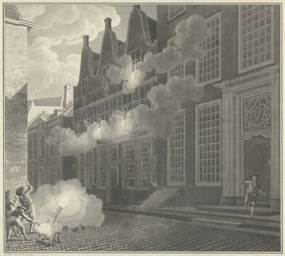 Bombardamento della casa di Lucas van Steveninck, 1787 da Jan Arends (signed by artist)