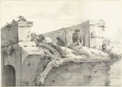 Veduta del bordo del Ponte Rotto a Roma da Jan Asselijn (copy after)