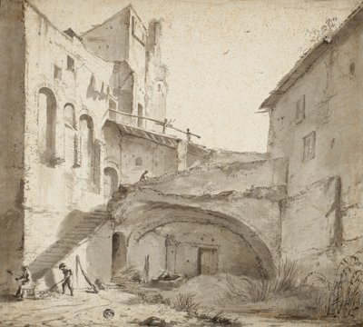 Cortile incolto di un castello in rovina da Jan Asselijn