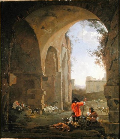 Cacciatori tra le rovine da Jan Asselyn