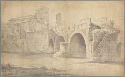 Veduta del Ponte Rotto, Roma da Jan Asselyn