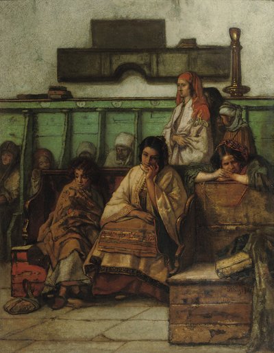 Il banco delle donne nella sinagoga di Praga, 1855 da Jan August Hendrik Leys
