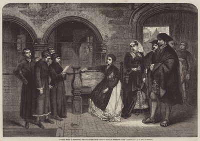 Lutero, quando era Corista, cantando Inni di Porta in Porta a Eisenach da Jan August Hendrik Leys