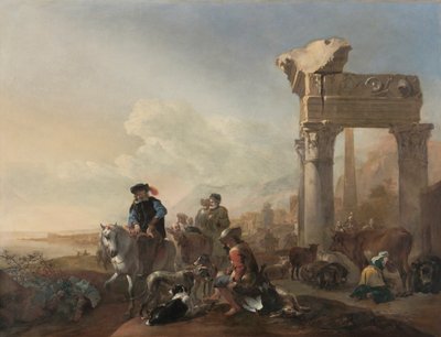 Cacciatori vicino a rovine, 1648 da Jan Baptist Weenix