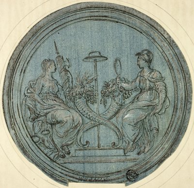 Tondo con Giustizia e Prudenza da Jan Baptist Weenix