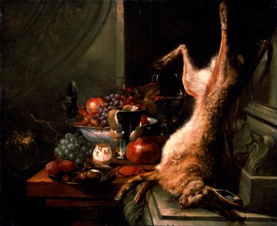 Natura morta con una lepre, c1680s da Jan Baptist van Moerkerke