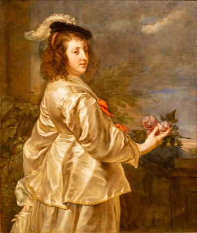 Giovane donna in abito di seta da Jan Boeckhorst