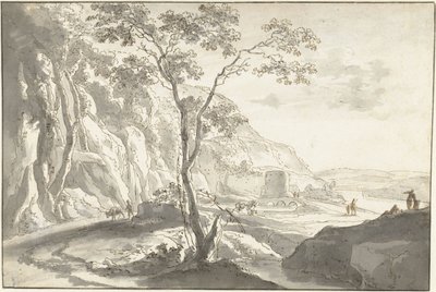 Paesaggio montuoso con figure da Jan Both (possibly)