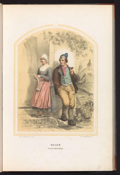 Costume tradizionale di Huizen in Noord-Holland, 1857 da Jan Braet von Uberfeldt