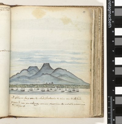 Il Monte Blu sopra la città di Batavia visto da Rheede da Jan Brandes