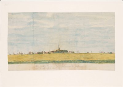 Il villaggio di Overdiem vicino ad Amsterdam visto dal lato della terra da Jan Brandes