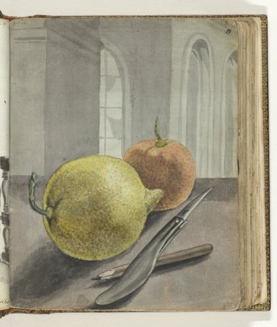 Natura morta con frutta, coltello e matita da Jan Brandes