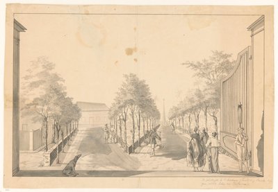 Giardino e viale di una villa presso Tandjong Priok da Jan Brandes